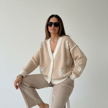 CARDIGAN SG583 RICAMO - Cardigan - SIMONA G